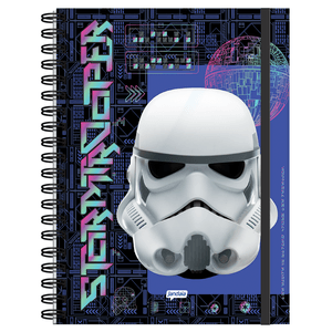 Caderno Universitario Neo 1x1 80 Fls C.D. Jandaia - Star Wars 2